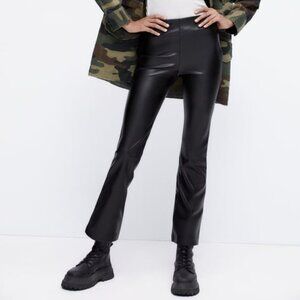ZARA Mini Flared Faux Leather Flare Pants